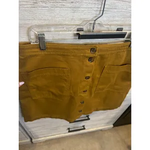 Old Navy Womens Mustard Yellow Button Front Twill Mini Skirt Size 12 NWT thumbnail 5