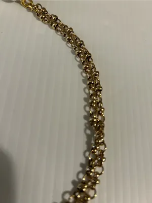 Anthropologie Serafina Half Rock Crystal Chain Necklace Gold plates 16” New thumbnail 6