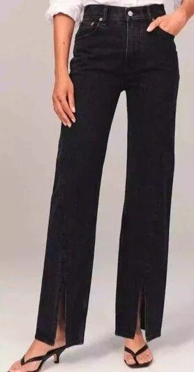 Abercrombie 90s Relaxed Fit High Rise Jeans Black Size 28 / 6 Curve Love thumbnail 1