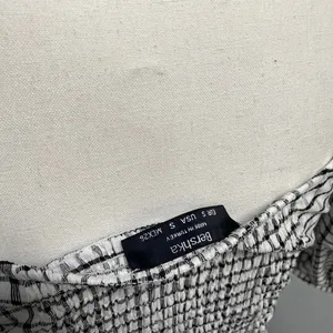 Bershka Plaid Gingham Crop Smocked Milkmaid Top Cottagecore Boho Peasant thumbnail 5
