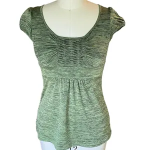 SPEECHLESS Ladies Green Top w/ Belt Tie Back Short Sleeve Tunic Top ~ Size S thumbnail 2