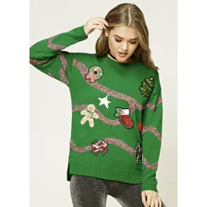 Women's Forever 21 Christmas Sweater Green/Red Size S. Ugly Christmas thumbnail 2