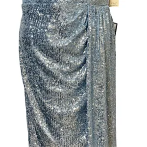 Eliza J Womens Light Blue Sequin V-Neck Side Drape Cocktail Dress Size 8 NEW thumbnail 6