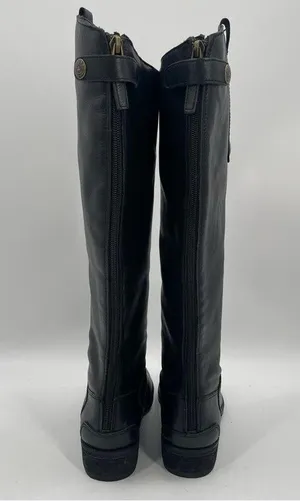 SAM EDELMAN Penny Boots Size 5 Black Leather New with * Flaws Tall Zipper Winter thumbnail 4