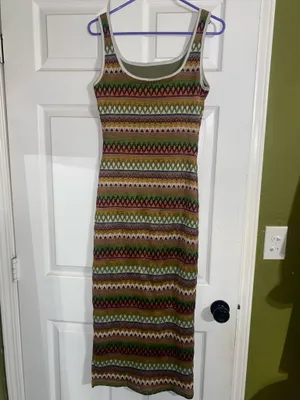 Fashion Size S Multi-Color Chevron Knit Maxi Dress thumbnail 2