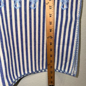 Tuckernuck Sullivan Embroidered Canvas Caftan sz M Blue Stripe Mini Swim‎ Cover thumbnail 12
