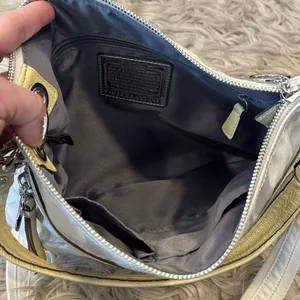 Coach Poppy Ivory with Metallic Signature Cream Shoulder Bag thumbnail 5