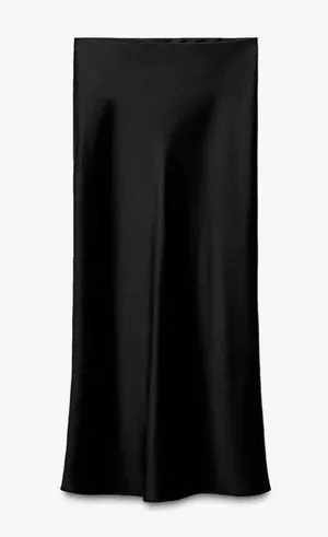 ZARA Silk Skirt Black  thumbnail 1