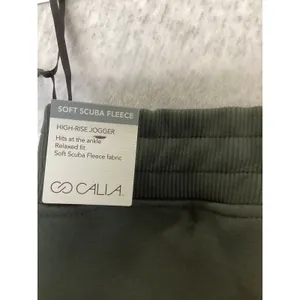 CALIA Soft Scuba Fleece High-Rise Jogger Ivy Green XS WAX115 Relaxed Fit Pant thumbnail 4