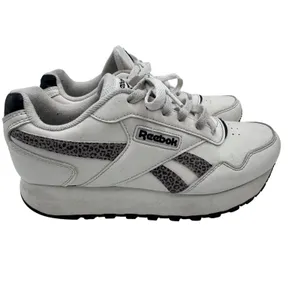 Reebok Women's 8.5 White Sneakers Royal Glide Platform‎ Leopard Print thumbnail 3