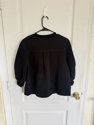 G Label by Goop Cutler Puff Sleeve Sweatshirt in Black thumbnail 7
