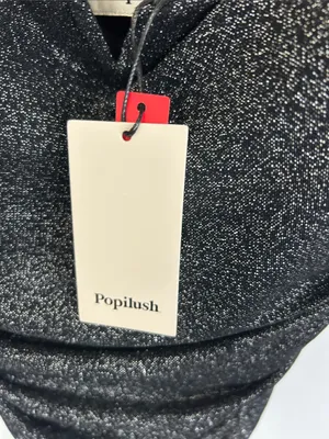 Popilush Ruched Metallic Knit Square Neck Slimming Bodysuit thumbnail 8