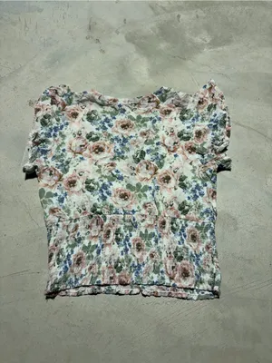 Abercrombie & fitch Floral Smocked Waist V-Neck Top small thumbnail 6