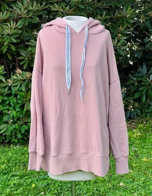 Women's M Oversized Aerie Hoodie Tunic Sweatshirt Peach Pink thumbnail 1