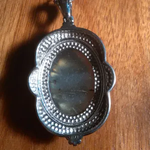Madagascar Fire Labradorite Feather Stainless Steel Pendant Necklace thumbnail 3
