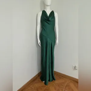 Here Comes The Sun Forest Green Women’s Maxi Dress L – Deep Back, Evening, NWT thumbnail 2