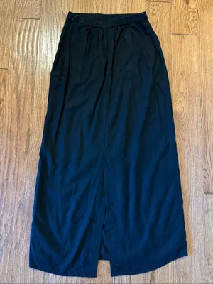 Old navy black linen midi skirt size xs thumbnail 7