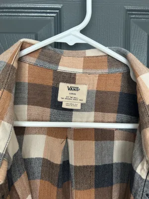 Vans Brown and Cream Plaid Flannel Shirt thumbnail 2