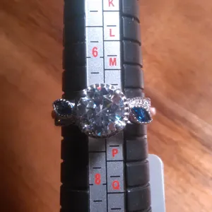 Simulated Tanzanite and Simulated Diamond Sterling Silver Ring (Size 6.75) thumbnail 4