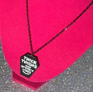 Handmade Thick Thighs and Spooky Vibes Necklace Gothic Jewelry Halloween witchy emo goth thumbnail 13
