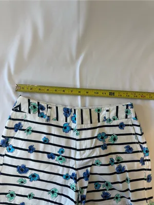 Elle Navy-Striped Floral Shorts - White, Navy & Teal thumbnail 5