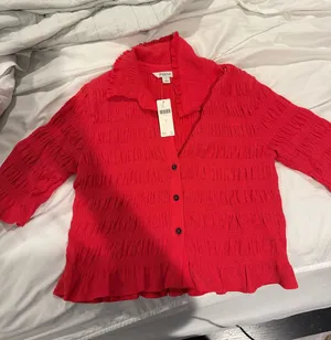 Maeve Smocked Button-Front Top thumbnail 1