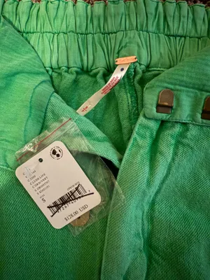 Free People Wide-Leg Pants Green thumbnail 3