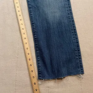 7 For All Mankind | Straight Blue Jeans Standard Fit‎ Raw Hem | Women's 33 thumbnail 4