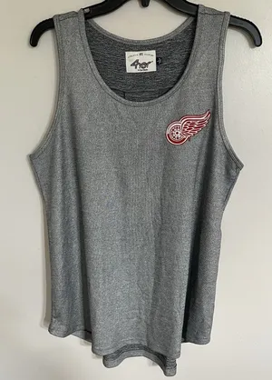 4her by Carl Banks Detroit Red Wings Gray Racerback Tank‎ Top NHL Womens Large thumbnail 1