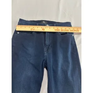 7 For All Mankind Womens High Rise Skinny Jeans Dark Indigo‎ Blue Size 28 thumbnail 9