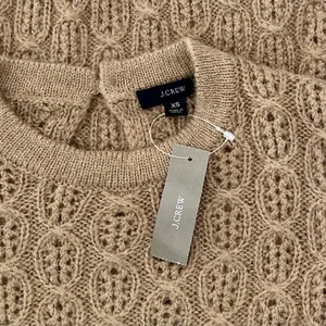 NWT!! J. CREW Balloon Sleeve Cable Knit Sweater Pale‎ Clay Tan Brown X-Small thumbnail 10