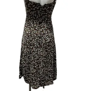 Zara Women’s Black Floral Spaghetti Strap Midi Dress Size S thumbnail 6