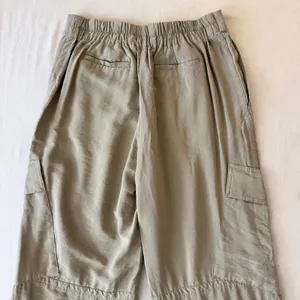 MNG Mango Cargo Pants Woman 6 Beige Wide Leg Lightweight Utility Casual Trousers thumbnail 5