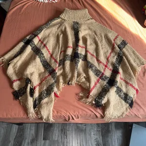 Plaid Poncho Tan thumbnail 2