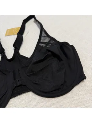 Delimira Front Close Unlined Bra 34DD Underwire W601 Black NWT Racerback thumbnail 4