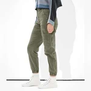 American Eagle Cargo Relaxed Mom Jogger Sz 10 Olive Army Green Cotton Blend thumbnail 3
