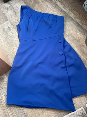 NBD Tere One Shoulder Mini Dress Bright Cobalt Blue Cocktail size XS thumbnail 7