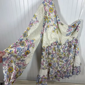 HEMANT & NANDITA Vana One Sleeve‎ / Shoulder Floral Ruffled Mini Dress Size XL thumbnail 3