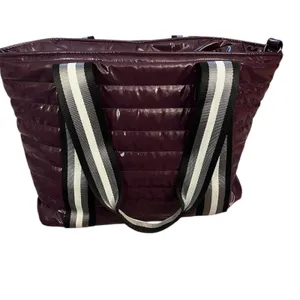 THINK ROYLN RARE NWOT $188 Purple Patent Wingman Puffer Large Tote Bag‎ thumbnail 2
