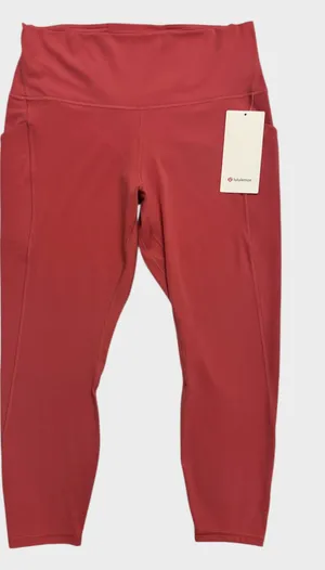 Lululemon Align High-Rise Pant 25” Pockets - Desert Red, Size 14 thumbnail 1