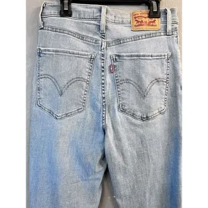 Levi's Mile High Super Skinny Jeans Size 27 Waist Light Wash Blue Stretch‎ Denim thumbnail 4