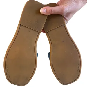 Tory Burch Blue‎ Suede Cork Slide Sandals Double T Logo Patent Sz 7.5 thumbnail 5