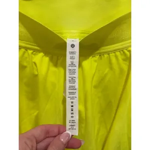 NEW Lululemon Court Rival HR Skirt Long Women 0 Highlight Yellow Neon Tiered thumbnail 4