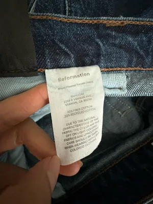 Reformation 28 Miami Pleated Trouser Jeans Tantum Dark Wash Relaxed Office thumbnail 5