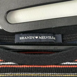 Brandy Melville Striped Cropped Long Sleeve Cotton Tee OS Indie Grunge thumbnail 4