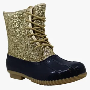 Sugar Gold Glitter and navy Winter Boots Size 7 thumbnail 2