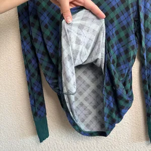 Little Sleepies Bamboo‎ Women’s Navy Green Tartan Plaid Pajama Top Size Small thumbnail 7