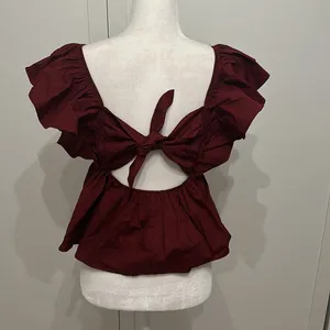 Day+Moon Burgundy Sleeveless Top Sz L thumbnail 3