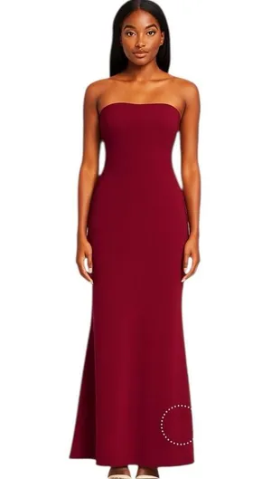Katie May - Mary Kate Gown in Bordeaux Strapless Backless Formal Dress Sz 0 thumbnail 1