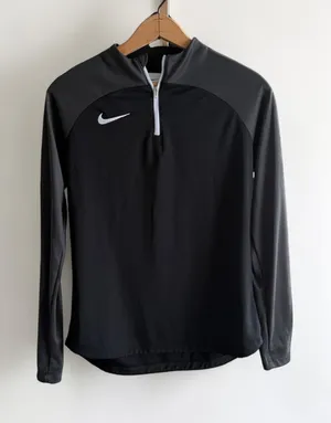 Nike Dri-FIT Academy Drill Top Womens Small Black Gray Quarter Zip‎ Pullover S thumbnail 1
